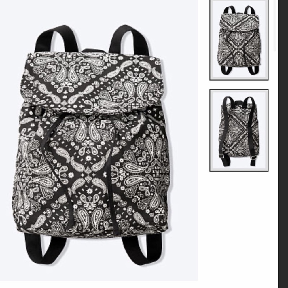 NWT Pink / Victoria Secrets Paisley Print Backpack - Picture 4 of 6
